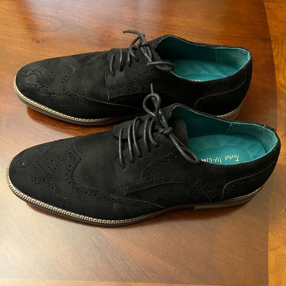 Todd Welsh Men's Suede Wingtip Black Dress Shoe, Size 9.5M - Picture 2 of 4